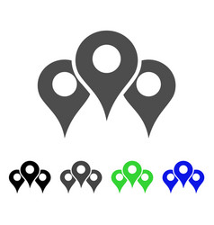 Map markers flat icon Royalty Free Vector Image