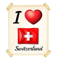 Switzerland love heart with icons Royalty Free Vector