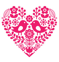 scandinavian folk pattern with birds and flowers vector 14436824