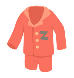 Striped pajama shirt icon white Royalty Free Vector Image