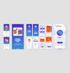 Online banking mobile apps ui ux gui set Vector Image