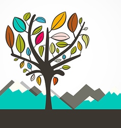 heart shaped tree with colorful leaves flat design vector 7157106