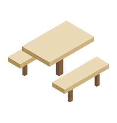 Park wooden bench isometric 3d icon Royalty Free Vector