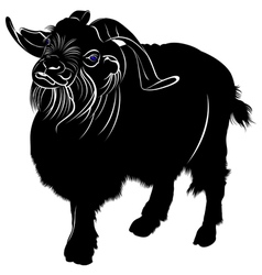 Angry goat black Royalty Free Vector Image - VectorStock