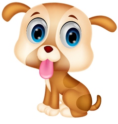 Cute dog cartoon running Royalty Free Vector Image