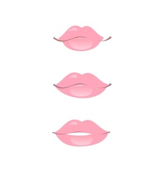 Red lips print silhouette Royalty Free Vector Image