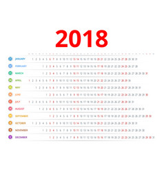 2018 calendar print template spiral calendar set Vector Image