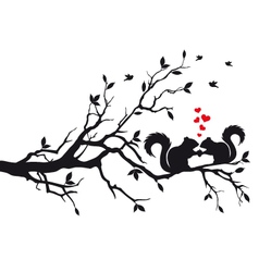 Wedding invitation with birch trees and heart Royalty Free Vector Image