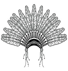Native American Indian headdress stencils Vector Image