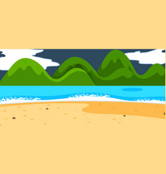 Tropical beach landscape scene at night Royalty Free Vector