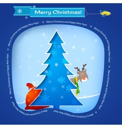 Merry Christmas teamwork card Royalty Free Vector Image