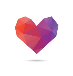 Geometric heart design silhouette Royalty Free Vector Image