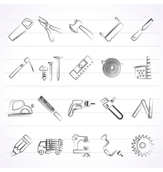 Carpentry Logging And Woodworking Icons Vector Image Carpentry Logging And Woodworking Icons Vector Image