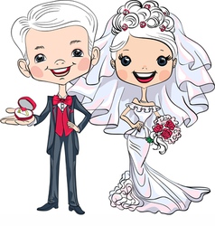 Wedding Card With Bride And Groom Royalty Free Vector Image Fashionable Beautiful Bride And Groom Vector Image