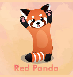 Standing Cute Red Panda Royalty Free Vector Image