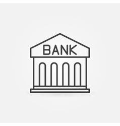 Bank building outline icon Royalty Free Vector Image