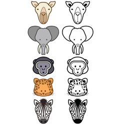 Cartoon zoo animals set Royalty Free Vector Image