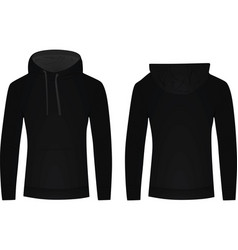 Download Front and back black hoodie template Royalty Free Vector