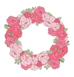 Watercolor flowers wreath Royalty Free Vector Image