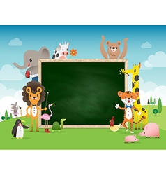 Animal cartoon frame Royalty Free Vector Image