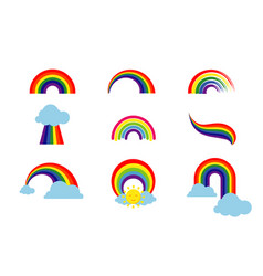 Rainbow set isolated Royalty Free Vector Image