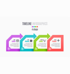 Four steps infographic timeline template Vector Image