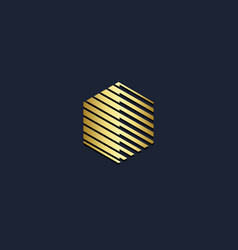 Triangle line delta gold logo Royalty Free Vector Image