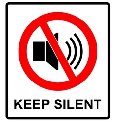 prohibited sign for keep silent royalty free vector image