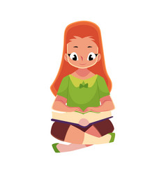 Little girl cartoon studying Royalty Free Vector Image