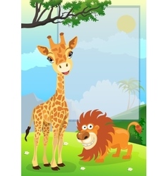 Animal cartoon frame Royalty Free Vector Image