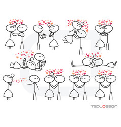 stick figure people love wedding couple valentine vector image