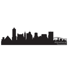 Nashville tennessee skyline detailed silhouette Vector Image