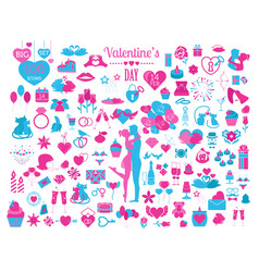 valentines day icon set romantic design elements vector 14119210