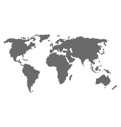 Dotted white world map isolated on black Vector Image