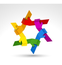 Hands teamwork flower logo Royalty Free Vector Image - VectorStock