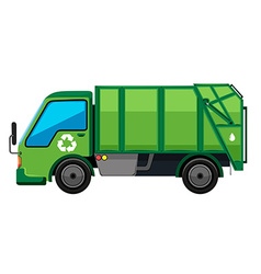 garbage truck in green color royalty free vector image