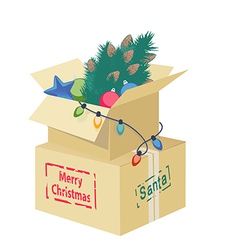 Twirled ribbon Christmas tree card design Vector Image