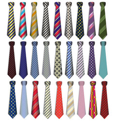 A set of male business ties on a white background vector image