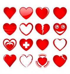 Red hearts vector image