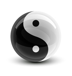 Yin and yang symbol on a glossy ball Yin and yang symbol on a glossy ball vector image