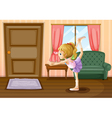 A ballet dancer inside her house vector image