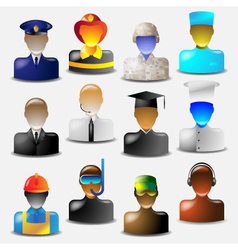 Set of glass icons vector image
