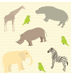 Seamless african animals pattern vector image