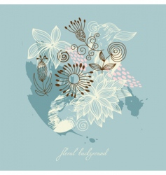 Grunge floral background vector image