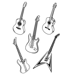 Set of guitars vector image