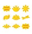 Labels with star burst ribbons stars around Labels with star burst ribbons stars around vector image