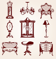 Set of furniture icons vector image