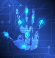 Analysing hand with scanner vector image