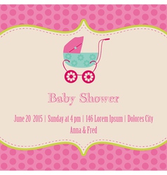 Baby Girl Shower and Arrival Card vector image