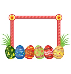 Frame with Easter eggs vector image